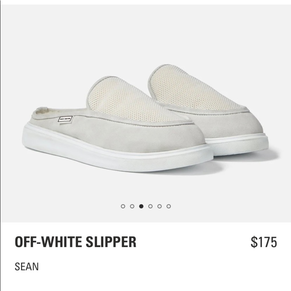 Duke and Dexter slipper off - white Size 11. Indoor/ Outdoor